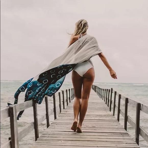 Miami Beach Light Cotton Tie Dye Kimono CoverUp, Boho Summer Long Duster - Picture 3 of 5